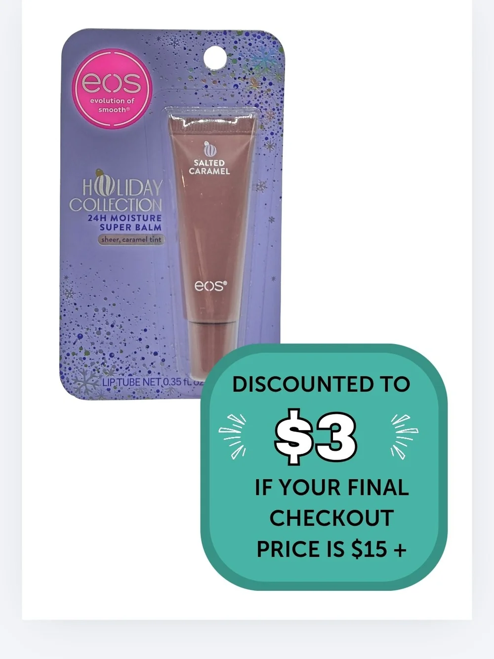 $3 Add-On When Bundled with $12+ eos Holiday Collection Salted Caramel Balm